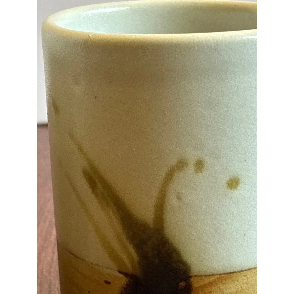 La Colombe Vallauris France Pottery Stoneware Tumblers Set of 2 Vintage Ceramic